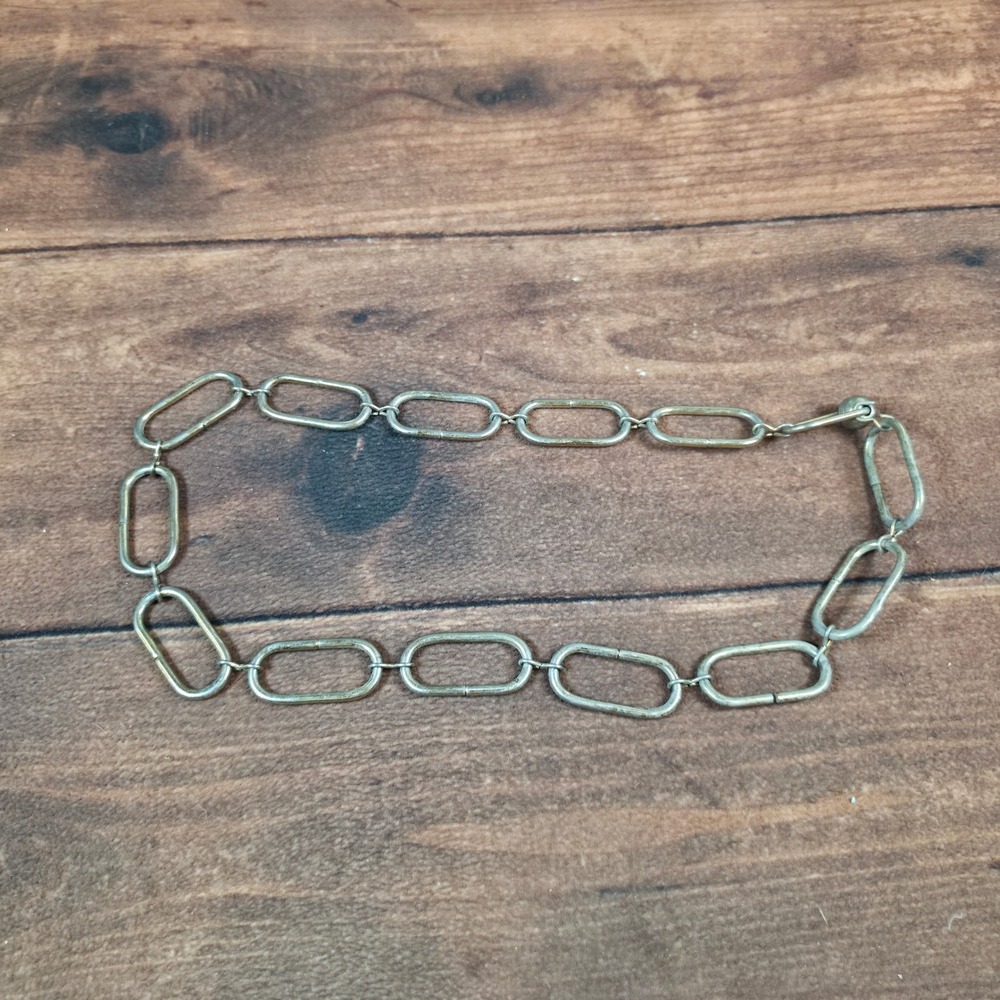 Chain Link Belt Womens 36 Gold Good Oval Large Links Vintage Style
